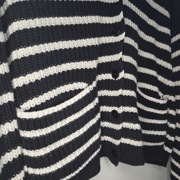Madewell Black and White Striped Cardigan - Picture 3 of 6